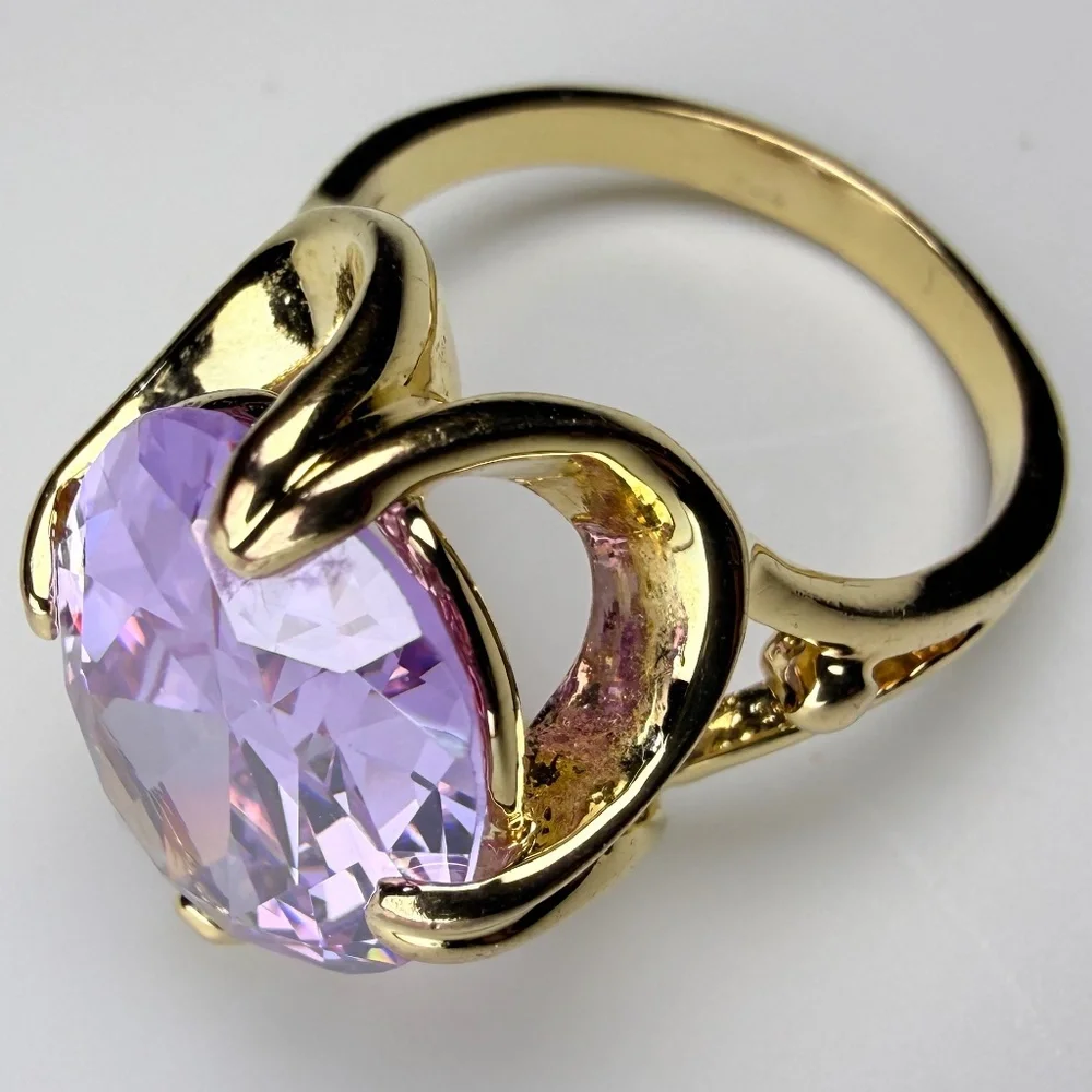 Gold Tone Kunzite Ring - Picture 7 of 14